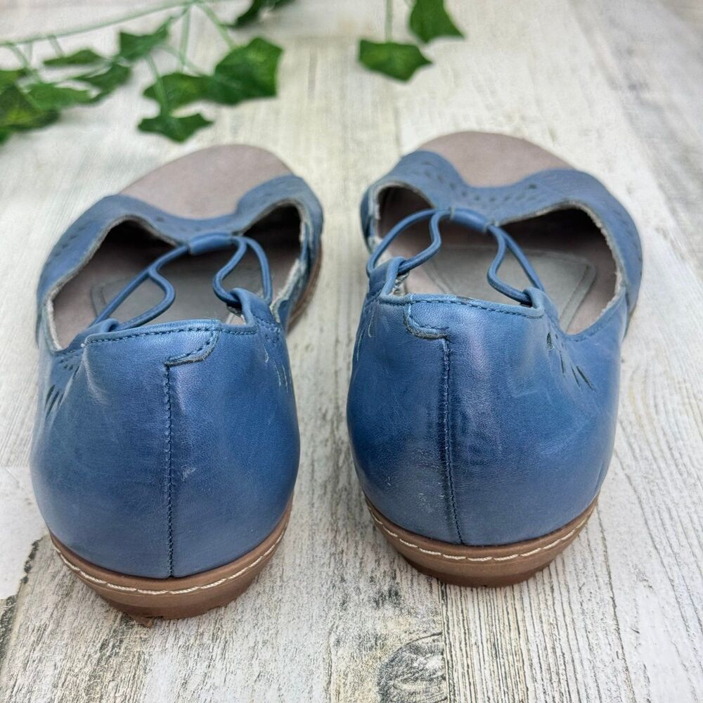 Earth Camelia Nauset Leather Slip On  Sandals Blue Size 7.5 - Picture 3 of 6